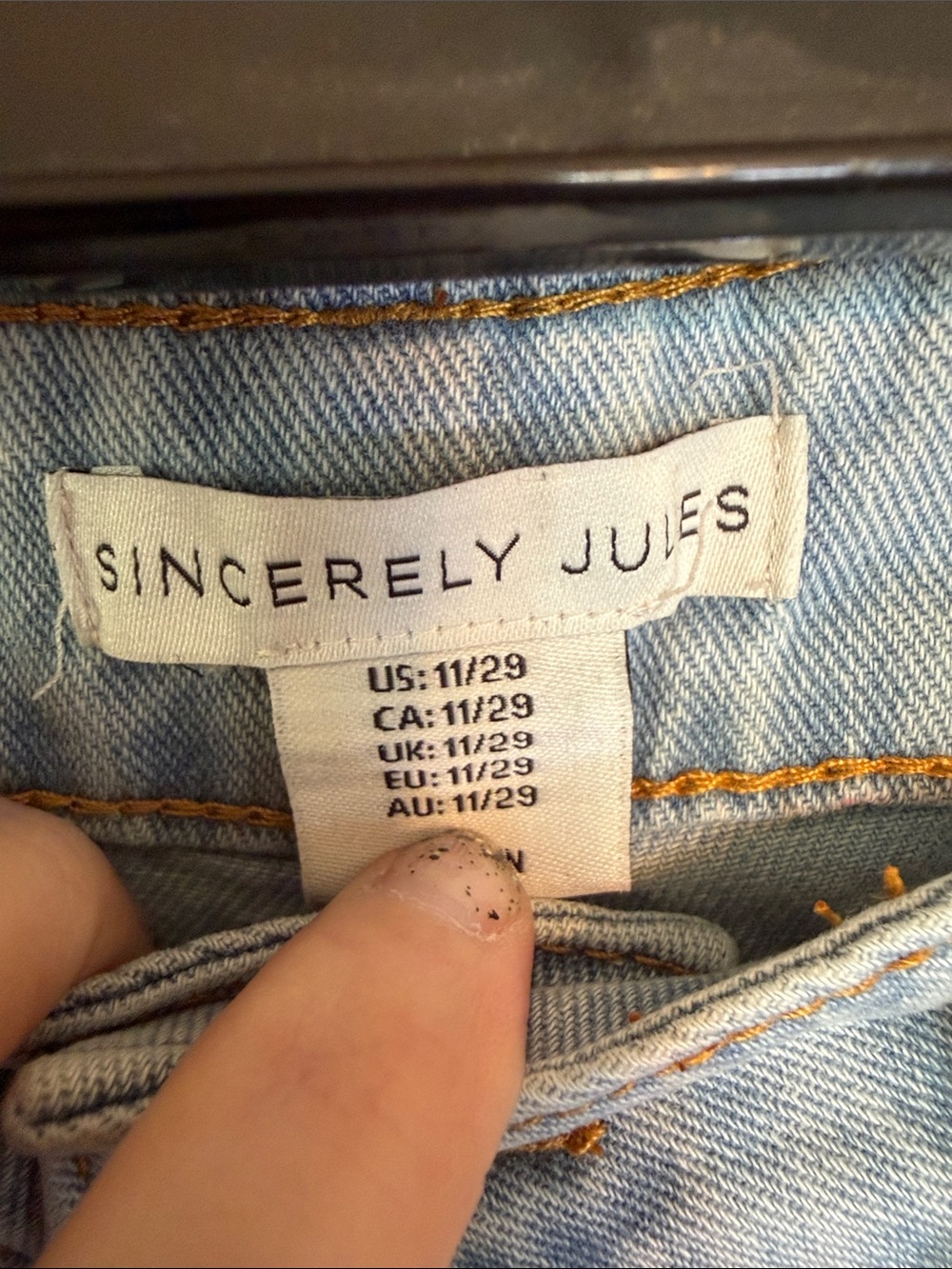 Sincerely Jules Rhinestone Embellished Wide Leg Jeans Light Wash Blue NWT 11/29 - Picture 2 of 7